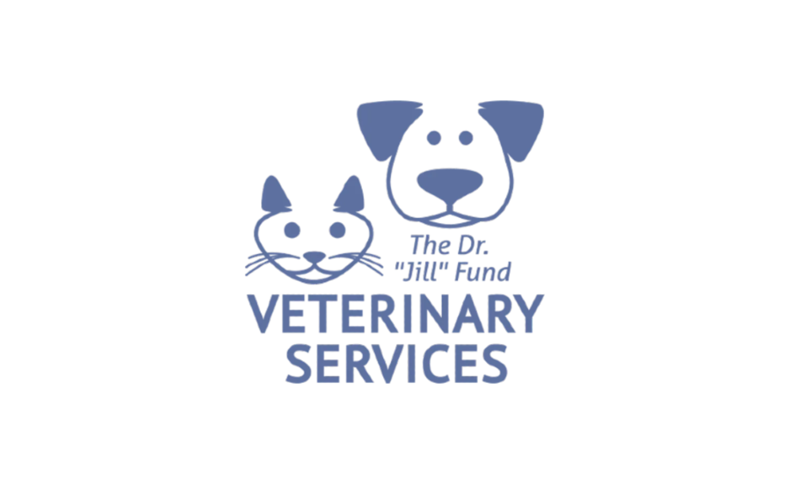 LOGO: A line drawing of a cat and dog with the text "The Dr. 'Jill' Fund Veterinary Services"